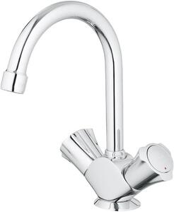 Miscelatore per lavabo - Rubinetto da bagno - Uso quotidiano - Cartuccia in Vetroceramica - Montaggio a pavimento - Argento