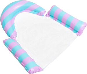 Letto galleggiante gonfiabile - Materassino gonfiante per piscina - Rilassatevi sull'acqua - Stabilità rinforzata - 111x107x18 cm - Viola