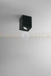 Faretto-plafoniera in alluminio nero centric 1 luce attacco gu10 qu