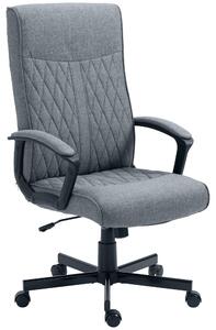 Sedia da Ufficio Girevole con Funzione Dondolo e Altezza Regolabile, 65x72x102-112.5cm, Grigio