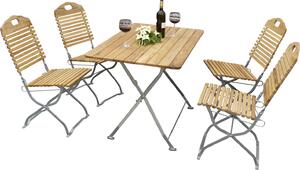 TPFGarden SET DA GIARDINO PIEGHEVOLE Bad Belzig, 5 pezzi, in legno di robinia, struttura in acciaio zincato