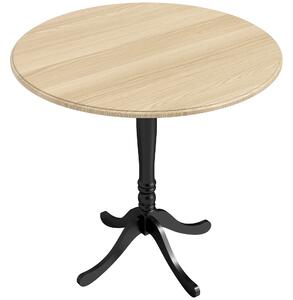 HOMCOM Tavolo rotondo da pranzo per 4 persone Ø 80 cm, tavolo da cucina, base in acciaio, stile moderno, legno naturale e nero | Aosom Italy