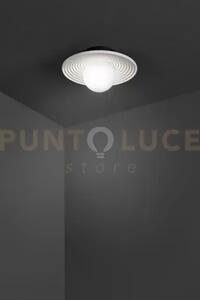 Huevo applique in cemento e metallo bianco luce attacco e27 d.25,8cm