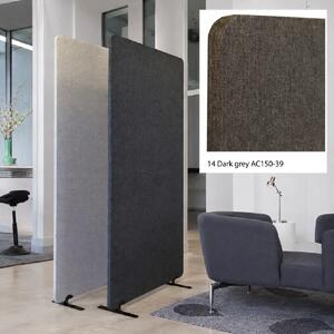 Divisorio Bilnora 160x60x2,5 cm, rivestito in tessuto, colore Dark Grey