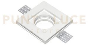 Incasso spirit bianco quadrato 1 luce attacco gu10 10x10x3cm in ges