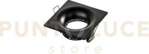 Incasso reikon quadrato nero in alluminio ip65 8,5x5,5cm attacco gu
