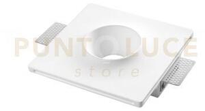 Incasso splash in gesso 1 luce attacco gu10 200x200x45mm in gesso v