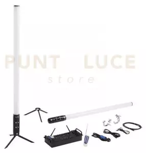 Kit 8 pezzi tubi led show ricaricabile rgbw+uv wi-fi ip65 8 luci da