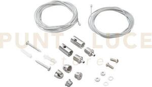 Kit cavi acciaio 3m per fissaggio a sospensione per reggy barra led
