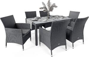 Di volio set di mobili da giardino con tavolo e sedie VERONA Set 6+1 - grigio/grigio