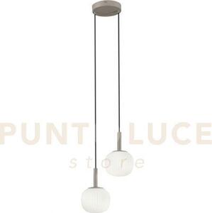 Lampadario a sospensione eris bianco e marrone in alluminio+vetro 2