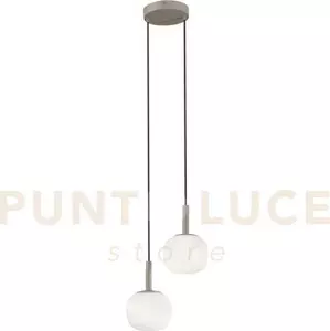 Lampadario a sospensione eris bianco e marrone in alluminio+vetro 2