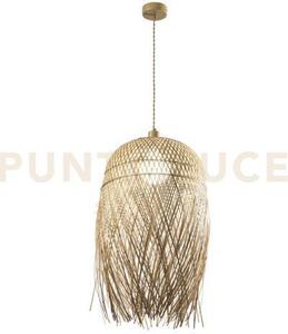Lampadario a sospensione bahamas in bamboo 1 luce attacco e27 max 
