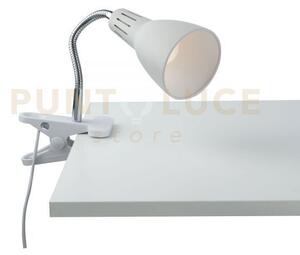 Lampada logiko bianca con pinza 1 luce attacco e14 11,5x7,3x36,5cm 