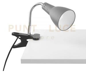 Lampada logiko grigia con pinza 1 luce attacco e14 11,5x7,3x36,5cm 