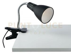 Lampada logiko nera con pinza 1 luce attacco e14 11,5x7,3x36,5cm or