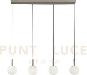 Lampadario a sospensione eris bianco e marrone quattro pendenti in 