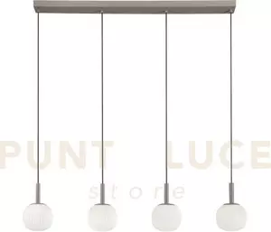 Lampadario a sospensione eris bianco e marrone quattro pendenti in