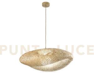 Lampadario a sospensione kayak in bamboo 1 luce attacco e27 max 60w