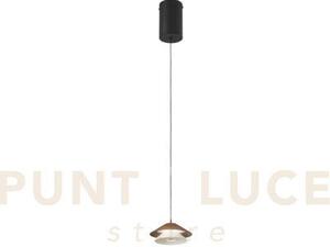 Lampadario a sospensione led atreo marrone+beige in metallo e allum