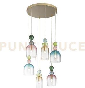 Lampadario a sospensione gaudi sei pendenti in vetro vari colori 6