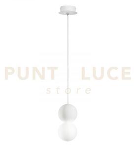 Lampadario a sospensione kiss sferica bianca 1 luce attacco g9 10x1
