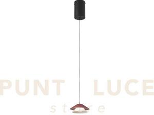 Lampadario a sospensione led atreo rosso+beige in metallo e allumin