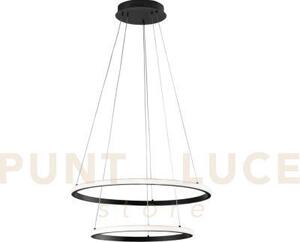 Lampadario a sospensione led axis nera 31w 3360lm cct 3000 4000 650