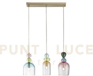 Lampadario a sospensione gaudi tre pendenti in vetro vari colori 3 