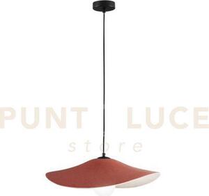 Lampadario a sospensione lenglen in feltro arancione paralume 50cm 
