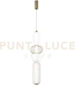 Lampadario a sospensione led inkas oro in vetro 36w 3720lm cct 3000