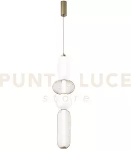 Lampadario a sospensione led inkas oro in vetro 36w 3720lm cct 3000