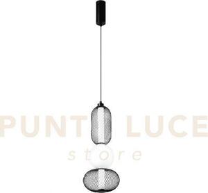 Lampadario a sospensione led inkas nera in vetro 24w 2460lm cct 300