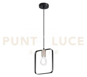 Lampadario a sospensione smith nera e oro 1 luce attacco e27 19,5x1