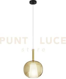 Lampadario a sospensione pirex oro in vetro 1 luce attacco e27 bas