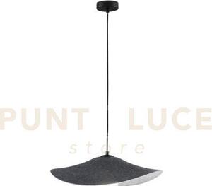 Lampadario a sospensione lenglen in feltro nero paralume 50cm 1 lu