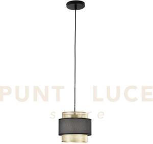 Lampadario a sospensione lounge singolo pendente oro e nero in meta