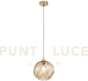 Lampadario a sospensione majesty ambra in vetro 1 luce attacco e27 
