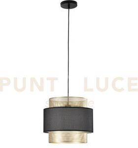 Lampadario a sospensione lounge singolo pendente oro e nero in meta