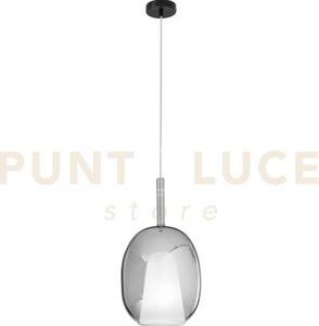 Lampadario a sospensione pirex grigia in vetro 1 luce attacco e27 b