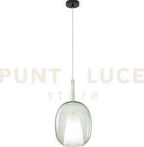 Lampadario a sospensione pirex verde in vetro 1 luce attacco e27 ba