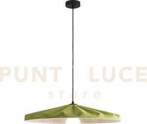Lampadario a sospensione wimbledon in feltro verde paralume 69cm 1 