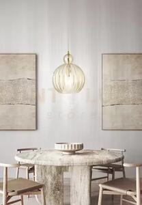 Lia sospensione in vetro e metallo cognac specchiato + ottone bruni