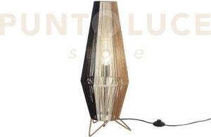 Lume coconut bianco nero e marrone in carta naturale e metallo 1 lu
