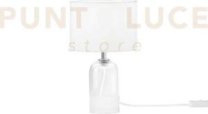 Lume london bianco in vetro e paralume in tessuto 1 luce attacco e1