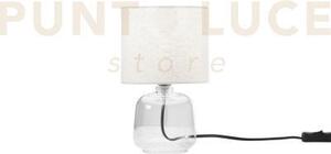 Lume emerald trasparente in vetro con paralume in tessuto 1 luce at