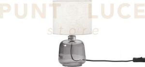 Lume emerald grigio in vetro con paralume in tessuto 1 luce attacco