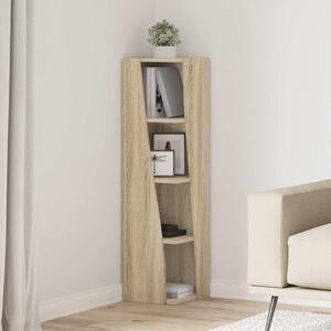 Mobiletto angolare – Scaffale angolare – Organizzazione del soggiorno – Design angolare salvaspazio – 275x27x102 cm – Impiallacciatura di quercia Sonoma