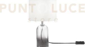 Lume london grigio in vetro e paralume in tessuto 1 luce attacco e1