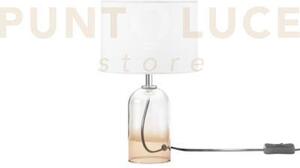 Lume london ambra in vetro e paralume in tessuto 1 luce attacco e14